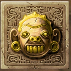 Слот Gonzos Quest, золотая маска на охристом камне из таблицы выплат